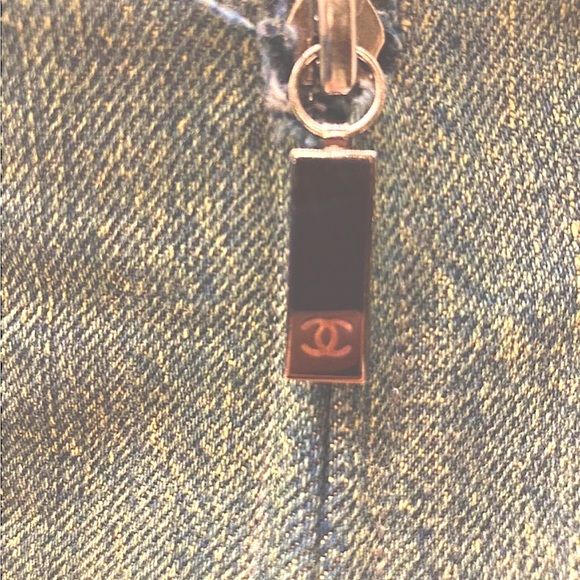 CHANEL Vintage Wash denim & leather heel high cut short boots EU 9 38 US - Picture 5 of 14